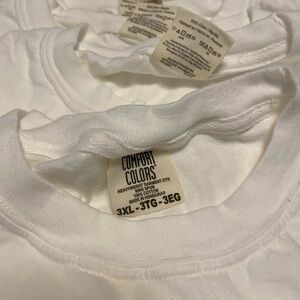NWOT Comfort Colors 3XL White T-Shirt (4-pack)